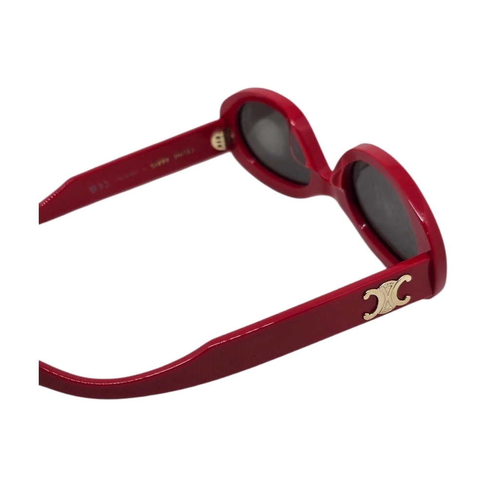 Celine Red Sunglasses with Gold Accent - Picture 5 of 6